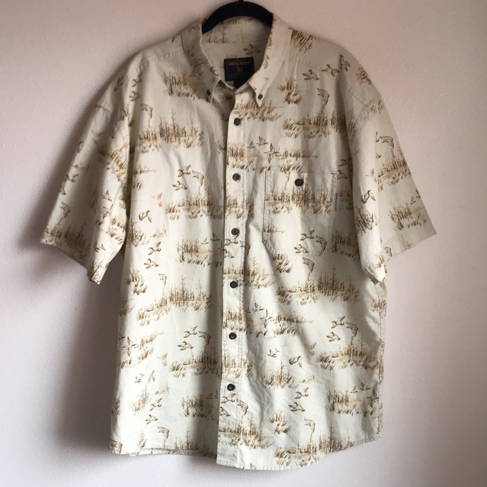Woolrich Button Up Shirt Duck Pond Print